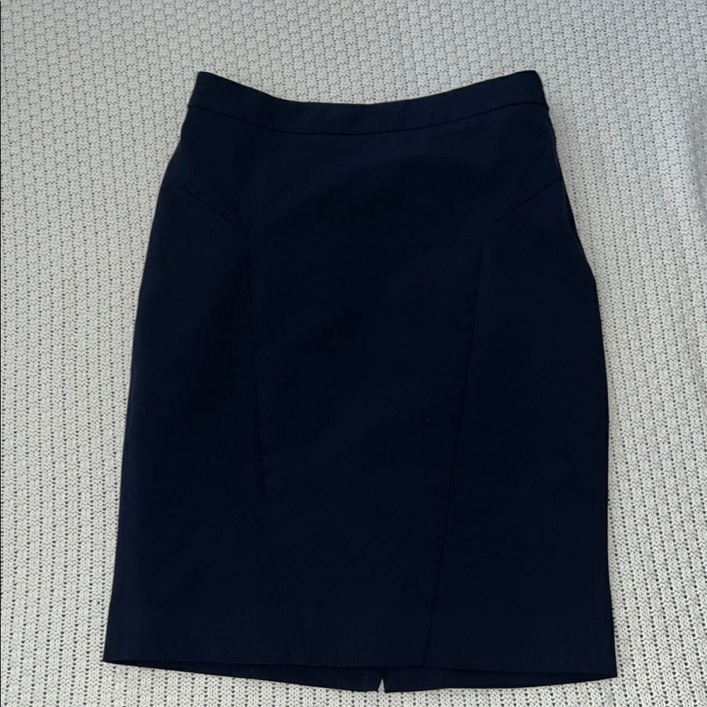 Navy Fitted Pencil Skirt